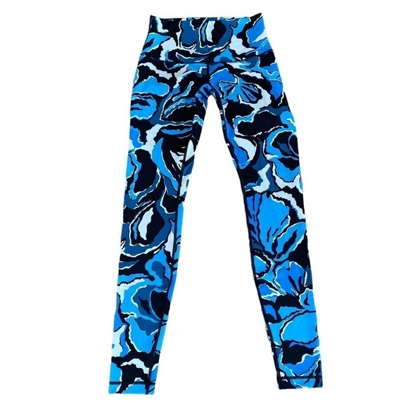 Lululemon Wunder Under Full Length Pant High Rise Sz 8 Boom Bloom Beach Blanket - Picture 3 of 11